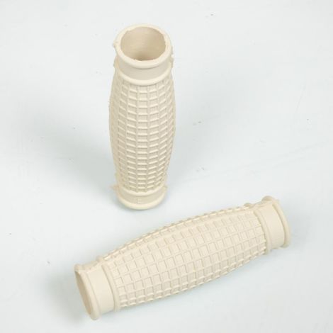 Paar beige Waffelgriffe Ø22mm 105mm für Solex 330 ohne Drehgriff (1/4)