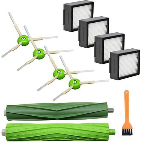 ALLIANDISLot de 12 pièces de rechange pour aspirateur robot iRobot Roomba Combo I5 I5+ J5 J5+ I7 I7+ I8 I8+ : 2 brosses principales, 4 filtres HEPA, 4 brosses latérales (1/4)