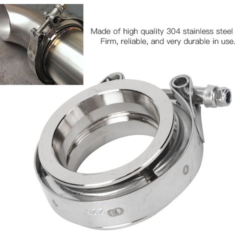 Collier de serrage en V en acier inoxydable avec bride pour tuyau d'échappement automobile (2,25 pouces - 57 mm) (1/5)