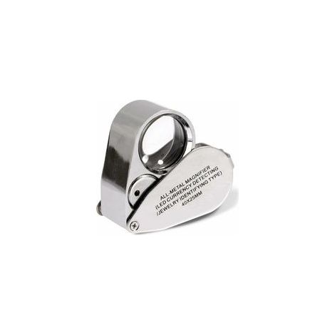 Loupe de bijoutier 40x loupe pliante pour les yeux de bijoux avec lumière LED éclairée (détection de devise par LED / bijoutiers identifiant le type Lupe) (1/5)