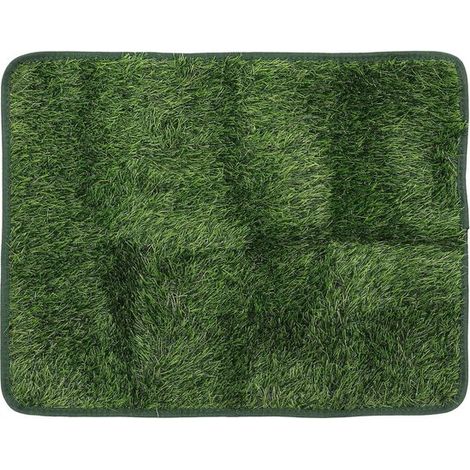 Alfombra de césped para perros - Orinal para mascotas - Entrenamiento de cachorros para ir al baño - Reutilizable y lavable - 46x36 cm - Verde (1/5)