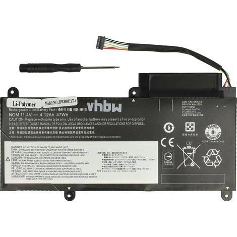 vhbw Akku kompatibel mit Lenovo ThinkPad E450 (20DCA01JCD), E450 (20DCA01KCD), E450 (20DCA01LCD) Notebook (4120 mAh, 11,4 V, Li-Polymer) (1/5)