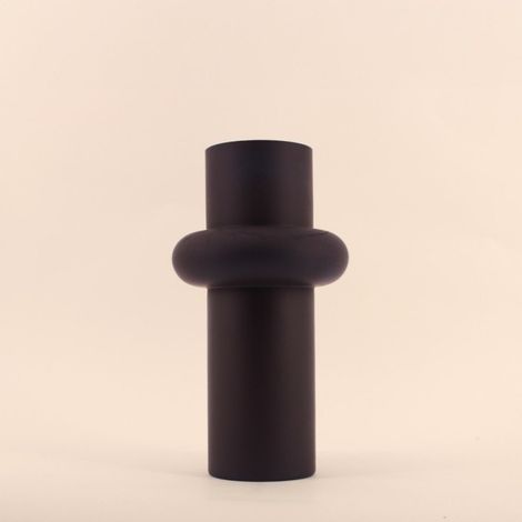 Vase anneau en verre noir, H31cm (1/3)