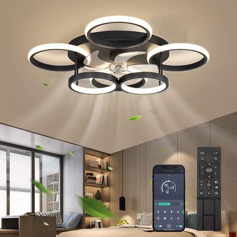 Ventilateur Plafond avec lumiere, plafonnier à intensité variable 66 W avec ventilateur, avec télécommande et minuterie Lampe de ventilateur silencieux, pour salon chambre chambre (1/5)