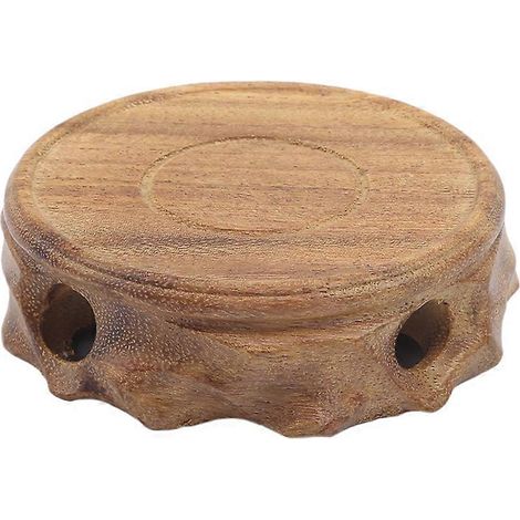 Présentoir rétro en bois pour service à thé, ornements en pierre sculptée, base ronde, style littéraire et mode.