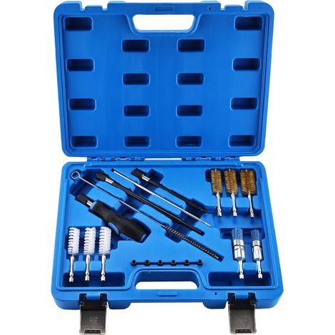 Kit d'outils de nettoyage pour injecteurs diesel 19 pièces – Kit universel de nettoyage pour siège d'injecteur et brosse d'arbre – avec brosses, extensions pour moteurs diesel (1/5)