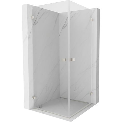Mexen Lunar-B Duo cabine de douche battante 75 x 75 cm, transparent, nickel brossé - 832-075L-075P-97-00 (1/5)