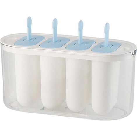 Moule à glaces maison pour enfant, forme montagne enneigée, avec couvercle anti-gouttes, idéal pour les poussées dentaires des tout-petits. Couleur : bleu résistant. (1/4)