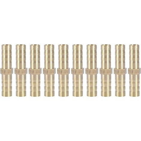 (6mm 10 stücke) zwei Weg Gerade Rohr Fitting Messing Widerhaken Stecker Rohr Joint 6/8/10/12/14/mm  FLITI (1/4)