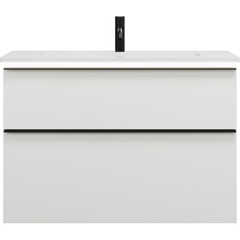 burgbad Eqio lavabo mineral de fundición con mueble bajo para