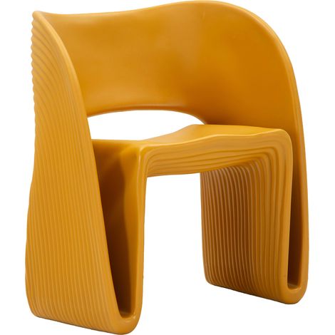 Poltrona Galire, Poltroncina Adatto per Indoor/outdoor, Braccioli, Altezza Seduta 45 cm, 59x79x68h cm Arancione Senape