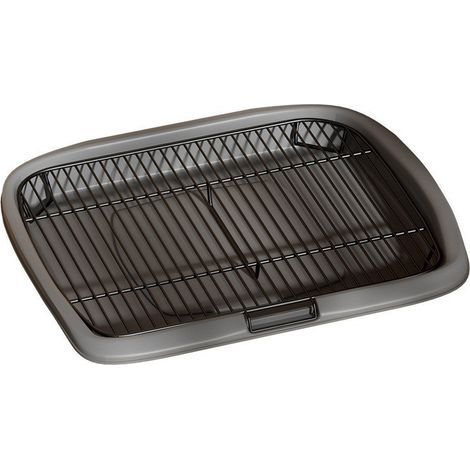 Plateau de Pot pour Chien, Toilettes D'entraînement pour Chiens, Bac à Litière Amovible pour Chiens de Petite et Moyenne Taille Gris, grande taille (1/3)