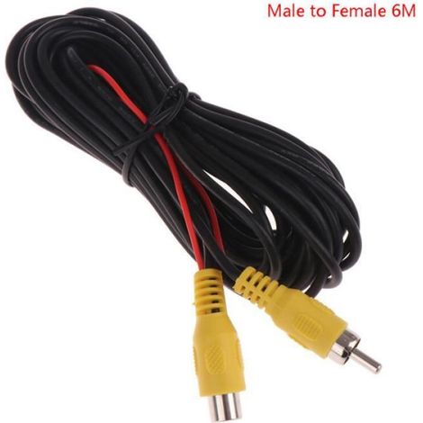 Câble Vidéo RCA - Mâle Vers Femelle - 100 % Blindé - Fiches Nickelées - Cuivre Électrolytique - Pour Caméra De Recul - 5 M - 1 Pièce
