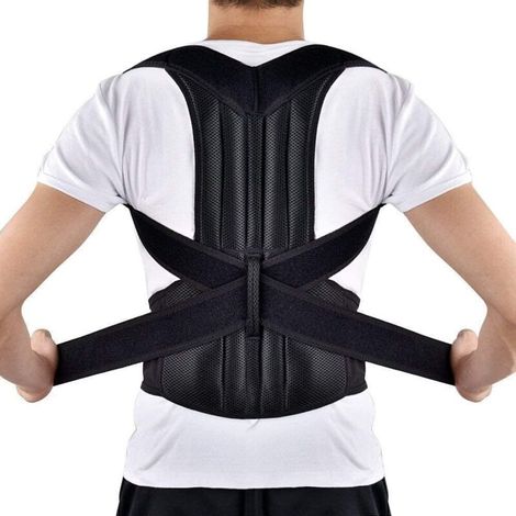 Rückenstützgürtel in Übergröße 4XL, Haltungskorrektur-Trainer, bietet Schmerzlinderung, Stützt Rücken, Schultern, Schlüsselbein und Nacken (Schwarz, 5XL) (1/4)