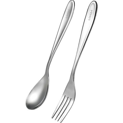 Lixada Titan-Löffel und -Gabel, leichtes Besteckset, komplettes Besteck für Essgelegenheiten, Zuhause und Camping