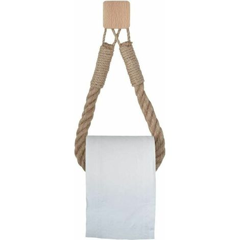royaluxe - Porte-Papier Toilette Vintage en Corde de Chanvre pour Salle de Bain ( Base rond ) (1/5)