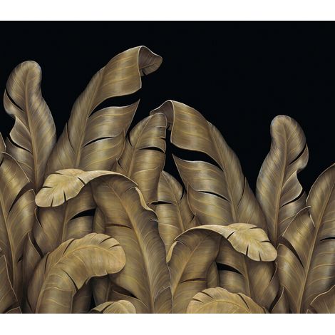Papier peint panoramique - Feuilles Tropicales - 195 cm x 171 cm (1/2)