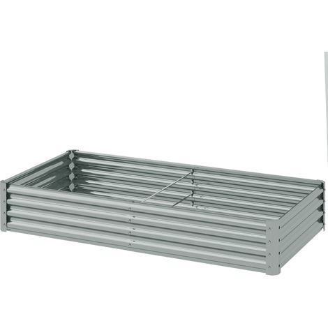 Carré potager en acier 180 x 90 x 30 cm avec bord anti-coupure, format pratique (1/5)