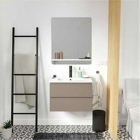 Mobile lavabo singolo + lavabo + rubinetto + specchio SORRENTO