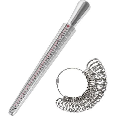 41 à 76 Mesure de Taille de Doigt Jauge Anneaux Outil de Bague avec 3 Echelles de Mesure (eu, us, uk) (1/2)