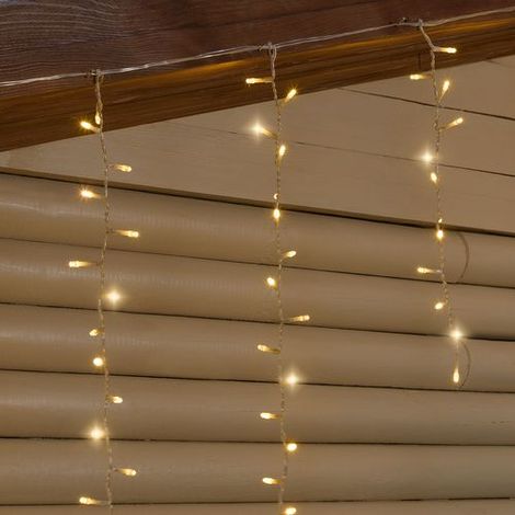 Luci led bianco caldo a Stalattite 3,4 x h 0,8 m, 384, cavo trasparente (1/5)