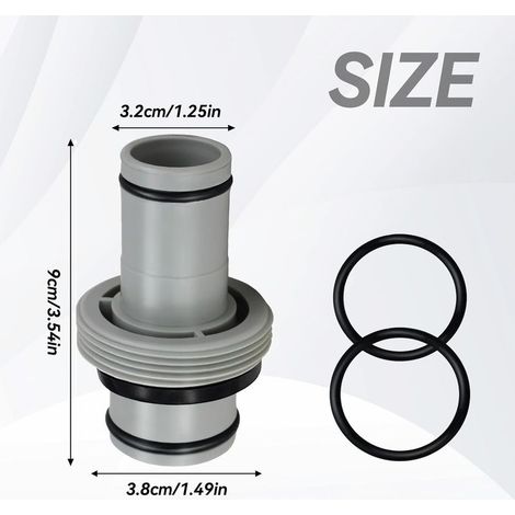 Schlauchverbinder 32 mm auf 38 mm, Pooladapter 32 mm auf 38 mm für Intex, Bestway, Coleman, Poolschlauch-Verlängerung (2-Wege 1,25" auf 1,5") (1/5)