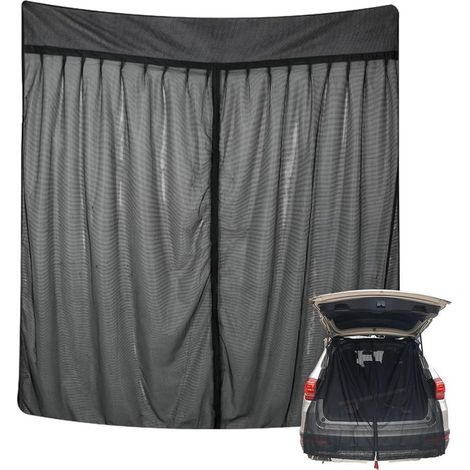 165x165cm Couverture de Porte d'Aile Grande Taille,Moustiquaire pour Porte Arrière de Camionnette ,Moustiquaire Magnétique en Maille Noire,pour Voiture,Camping,Van,Camping Car (1/5)