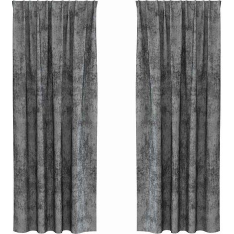 Rideaux en velours 2 pcs Gris 225 x 140 cm Velours (1/5)