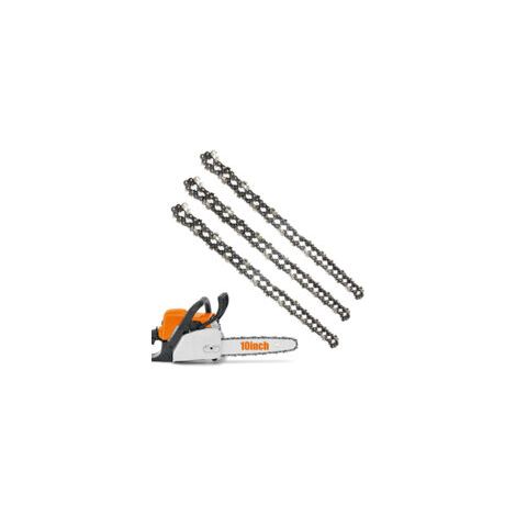 Lot de 3 chaînes d'élagueuse sur perche 10' (25 cm) – 40 maillons d'entraînement – Faible rebond – Compatible avec Black & Decker, Ryobi
