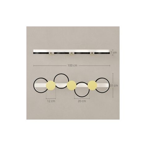 Plafonnier LED noir et doré 38 W 1500 lm avec lumière réglable 3000-6500 K et télécommande pour salon et chambre (1/5)