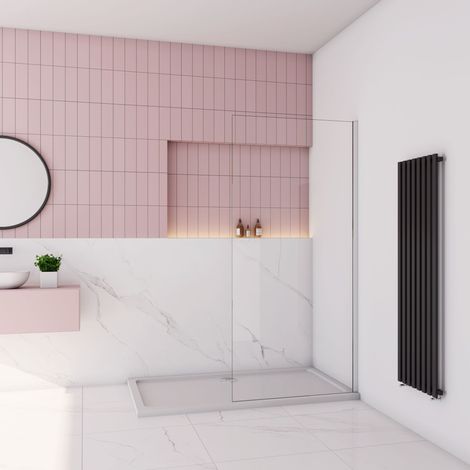 Paroi de douche à l’italienne en verre transparant walk-in à l’italienne anticalcaire en hauteur 200cm,largeur 120cm,profilé en chromé