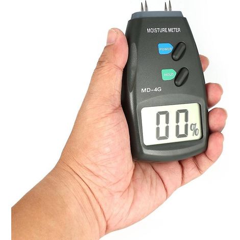 humidimtre Numrique De Bois Testeur D'humidit Du Bois Portable 2 Broches, Cran Lcd Numrique Hd Avec 2 Broches De Rechange Et Une Pile 9v(les Deu (1/5)
