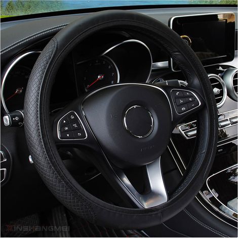 Véhicule Couvre Volant Voiture Protecteur de Volant Diamètre 38cm (15") Cuir (1/5)