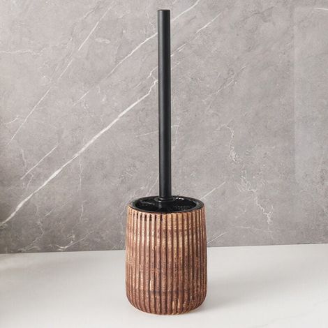 Brosse de toilette à long manche avec base de rangement amovible en céramique (couleur claire) (1/4)