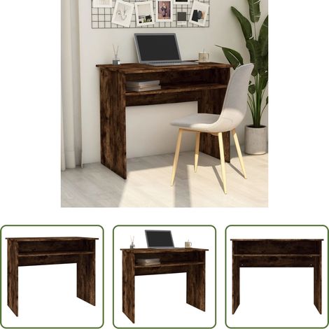 Bureau moderne - Bureau Chêne fumé 90x50x74 cm Bois d'ingénierie (1/5)