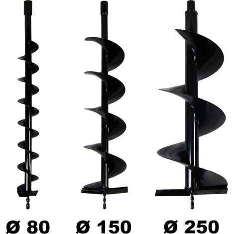 Set di punte Ø 80 + 150 + 250 mm per trivella termica