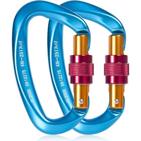 Mousqueton à vis d'escalade robuste amélioré Grand crochet en aluminium pour camping, alpinisme, hamac, équipement de plein air et grande laisse pour animaux. (1/5)
