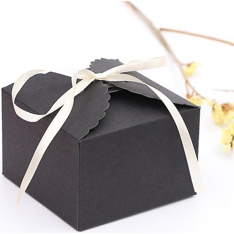 10.510.56cm , Boite Cadeau Noir Kraft (lot De 10) - Boite Cadeau Vide De 12 X 12 X 5 Cm - Boite Carton Cadeau Emballage Facile Assembler Pour F (1/5)