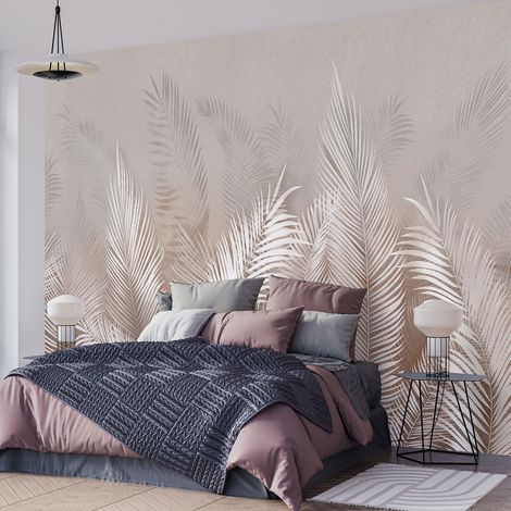 Papier peint panoramique - Feuilles tropicales - 130 cm x 92 cm (1/4)