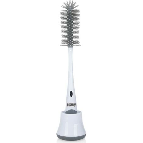 Brosse de nettoyage - NUBY - Pour biberon et tétine 2 en 1 avec support hygiénique (1/5)