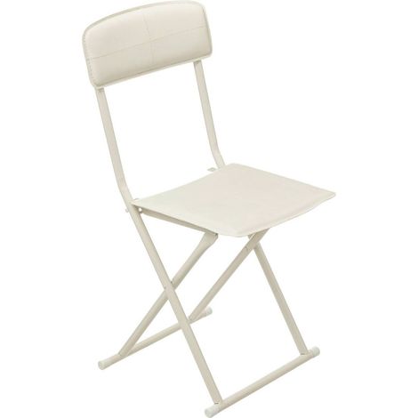 Silla plegable de polipiel beige - Atmosphera créateur d'intérieur