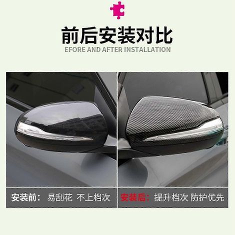 Applicable aux nouvelles Mercedes-Benz Classe E ABC GLC GLA E300L : coque de rétroviseur intérieur à motif fibre de carbone, côté conducteur (direction gauche) - XJ (1/5)