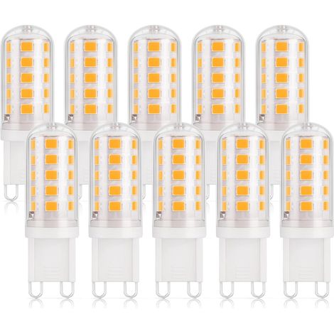 Ampoule LED G9 3W, Équiv. 30W, Blanc chaud 2700K, 410lm, Lot de 10 CRI 85, Non-dimmable, 230V, Économie d'énergie, Base en céramique, Culot G9 standard (1/5)