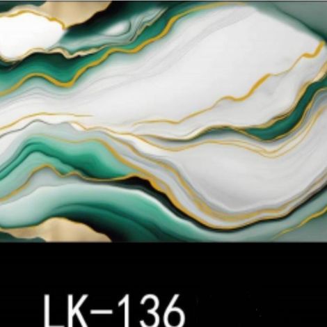 TrAdE Shop Traesio - Pannello Adesivo Effetto Marmo Fluido Bianco Verde Oro 120x300cm Pareti Paraschizzi Stanza - (1/2)