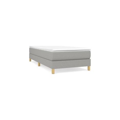 Sommier à lattes de lit avec matelas Gris clair 100x200 Tissu (1/5)