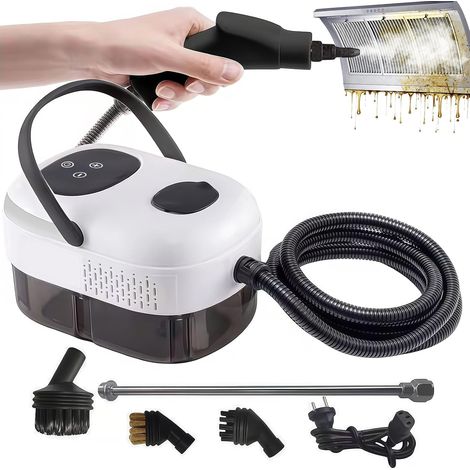 Nettoyeur vapeur 2500 W 3 bar - Pour la maison - 6 niveaux - Avec réservoir de 1 l et 3 têtes de brosse - Pour cuisine, fenêtre, sol, carrelage, canapé et voiture (1/5)