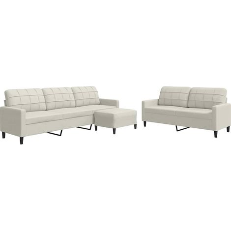 Maison Exclusive - Set di Divani 3 pz con Cuscini Crema in Velluto