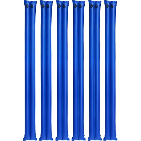 Mophorn Lot de 6 sacs à eau pour bâche de piscine, tubes de lestage à double chambre, 2,4 m, fabriqués en PVC robuste de 0,4 mm d'épaisseur, équipés de bouchons étanches, coloris bleu (1/5)