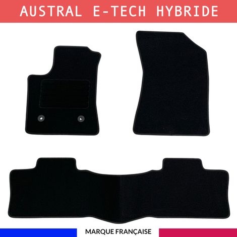 Tapis de sol voiture - Sur mesure pour RENAULT AUSTRAL E-TECH FULL HYBRIDE et 1.2 MILD HYBRIDE (dès 07/2022) Antidérapant - 3 pièces (1/5)