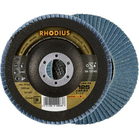 Rhodius 210484 LSZ F3 Disco con falde Diametro 125 mm Ø foro 22.23 mm Acciaio inox 1 pz.